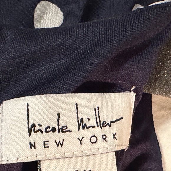 COPY - Brand New with tags Nicole Miller Navy blue with white polka dots maxi d… - Picture 3 of 10